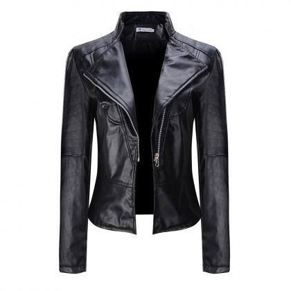 Good Quality Lady Leather Jacket Pu Jacket 2017..