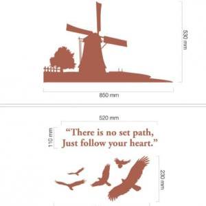Windmill And Eager Bird Vinyl Wall Decal Sticker..