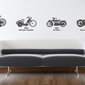 Locomotive History Of Motorcycle Vinyl Wall Decal..