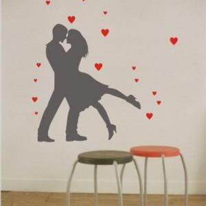 Man And Woman Dancing Dance In Love Heart Vinyl..