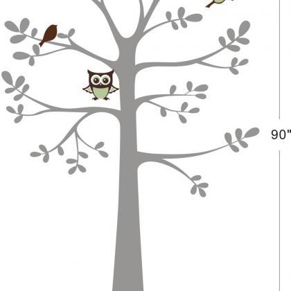 Shelf Tree Decal - Tree Decal With Owl - Owl..