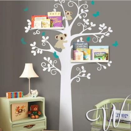 Wall Decals - Shelving Tree With Birds- Baby..