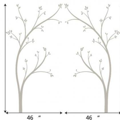 Vinyl Wall Decal Two Germination Tree With Leaf..