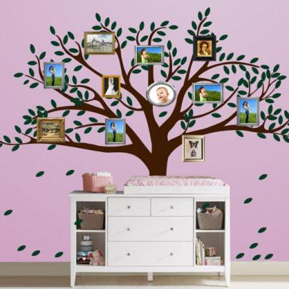Vinyl Wall Decal Family Photo Tree Decals Frame..