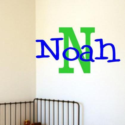 Name Monogram Decal - Custom Wall Decal - Nursery..
