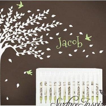 Tree Name Decal,vinyl Wall Decal , Tree With..