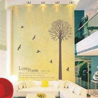 Love Poem Winter Tree Without Leaf Vinyl Wall..