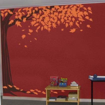Vinyl Wall Decal Shady Corner Maple Tree With..