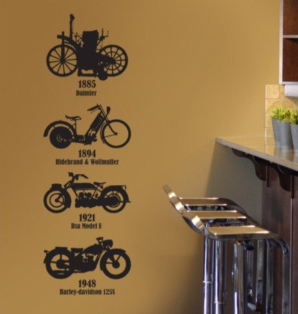 Locomotive History Of Motorcycle Vinyl Wall Decal Sticker Living Room Bed Room Glass Window Stairs T On Luulla
