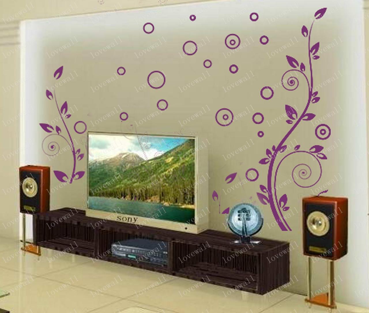Plant Flower Flowers Leaf Vine Vinyl Wall Sticker Decal Living Room Bed Room Tv Set Art Home Murals Removable Decals 0177