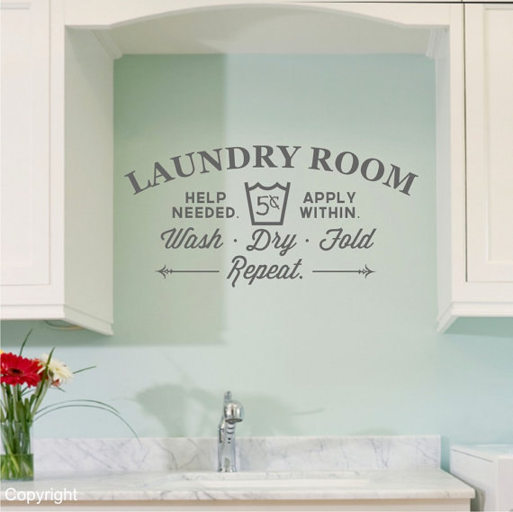 Vinyl Wall Decal Laundry Decal Custom Words Door Sign Store Shop Phrase Home House Personalized Wall Decals Wall Sticker Stickers Mural