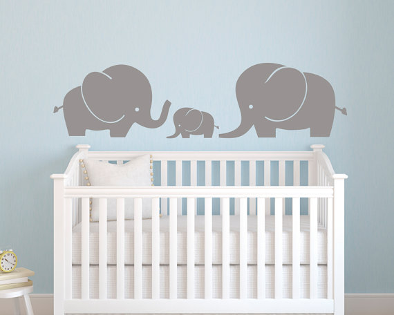 Elephant Wall Decal - Nursery Wall Decal - Baby Nursery Decor on Luulla