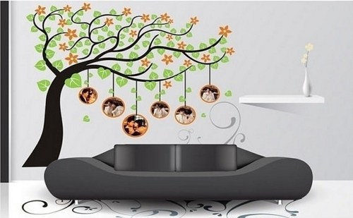 Vinyl Wall Decal Wind Blowing Tree Wedding Family Photo Nursery Leaf Trees Home House Art Wall Decals Wall Sticker Stickers Baby Room Kid