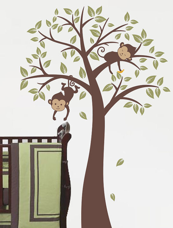 Monkey Wall Decals Nursery Monkeys Nursery Wall Decal Tree Wall