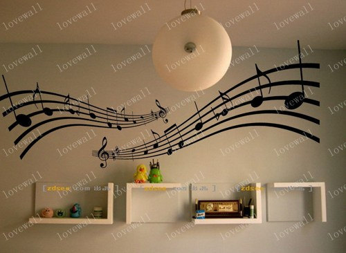 Wall Decal Big Piano Sheet Music Note Song Notes Vinyl Home Art Decals Wall Sticker Stickers Living Bed Baby Room Murals Kids Kid R0154