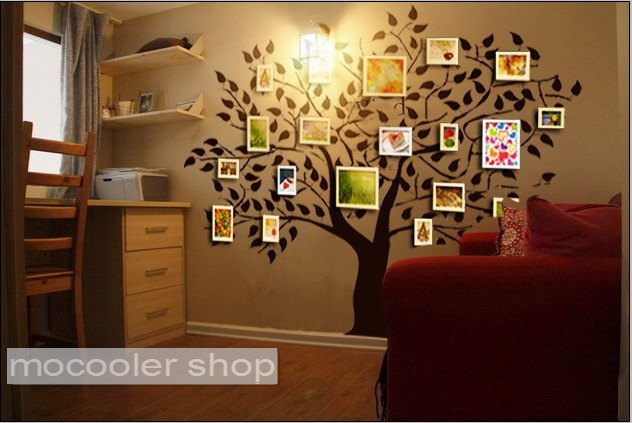 Tree Photos Decal,vinyl Wall Decal ,nursery Custom Word ,photo Family Tree ,picture Frame Trees Wall Decals ,wall Sticker ,stickers Rf1