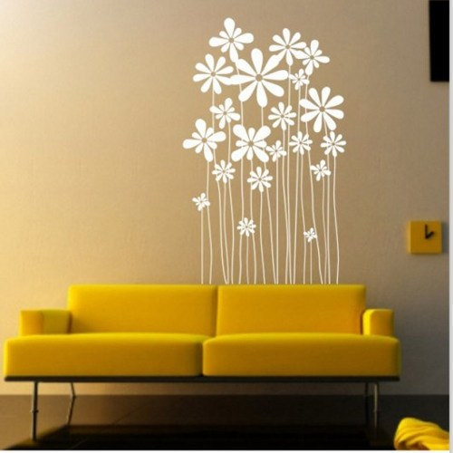 Romantic Flower Decals,vinyl Wall Decal , Flowers Home Decoration,flower Wall Decals, Falling Floral Wall Sticker ,kids Girl Stickers R240