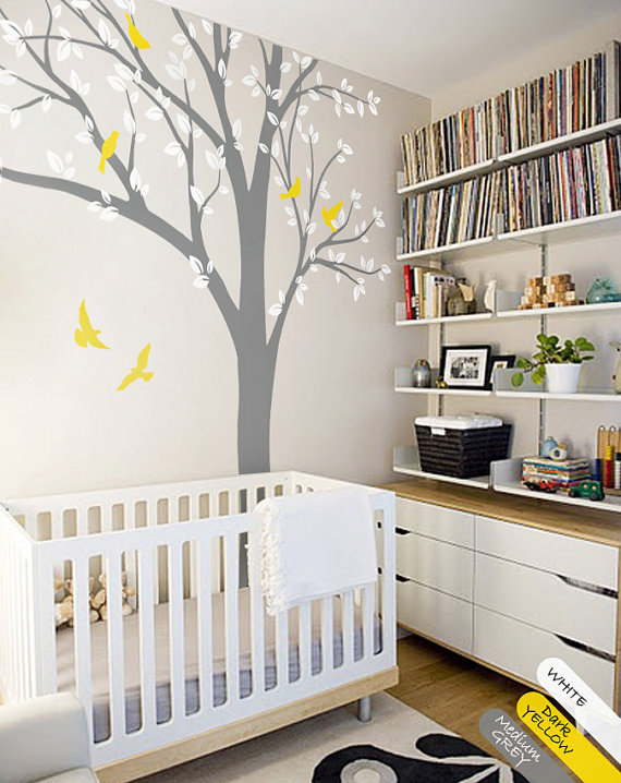 Nursery Tree Vinyl Wall Decal Large Wall Decoration For Nursery Cute Tree Home House Wall Sticker Stickers Baby Kids Crib Bed Room Kid