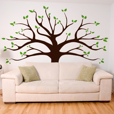 Wall Decal Big Family Spring Tree Buds Leaf Leaves House Leaf Leaves Vinyl Home Decals Wall Sticker Stickers Kids Room Bed Baby Kid R680